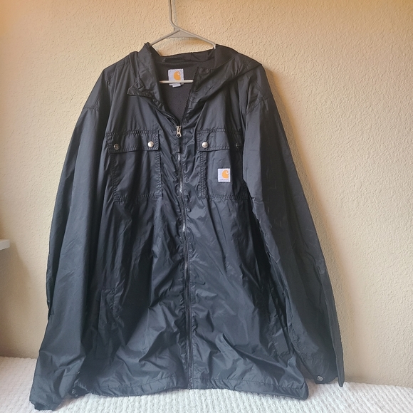 Carhartt Jackets & Coats Carhartt Black Rain Jacket Coat Mens Size